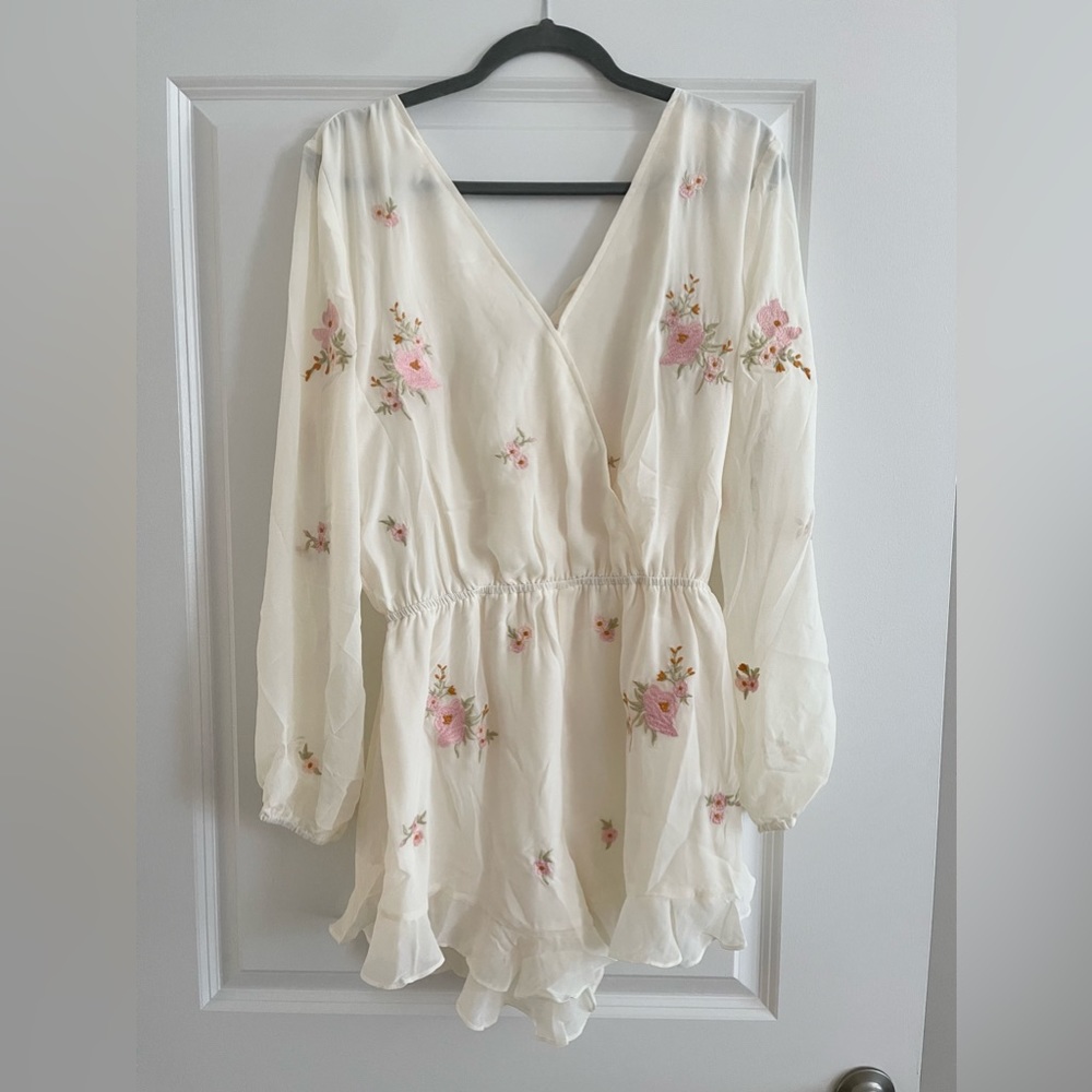 Floral Embroidered Romper